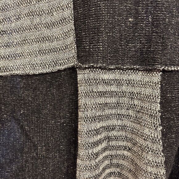 Cabi Shadow XL Patchwork Shawl Collar Chunky Knit Cardigan Sweater Black/White - Picture 5 of 15